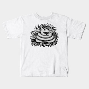 Cute Greyscale Snake Kids T-Shirt